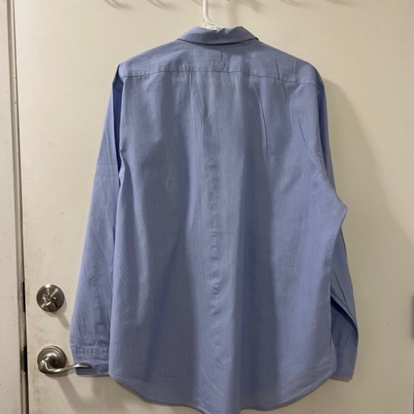 Ralph Lauren Blue & White Pin Striped Cotton Button Down LS Shirt Size 16 1/2 - Picture 4 of 9